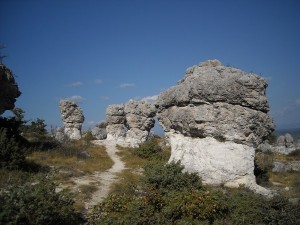 Des rochers en forme de champignons